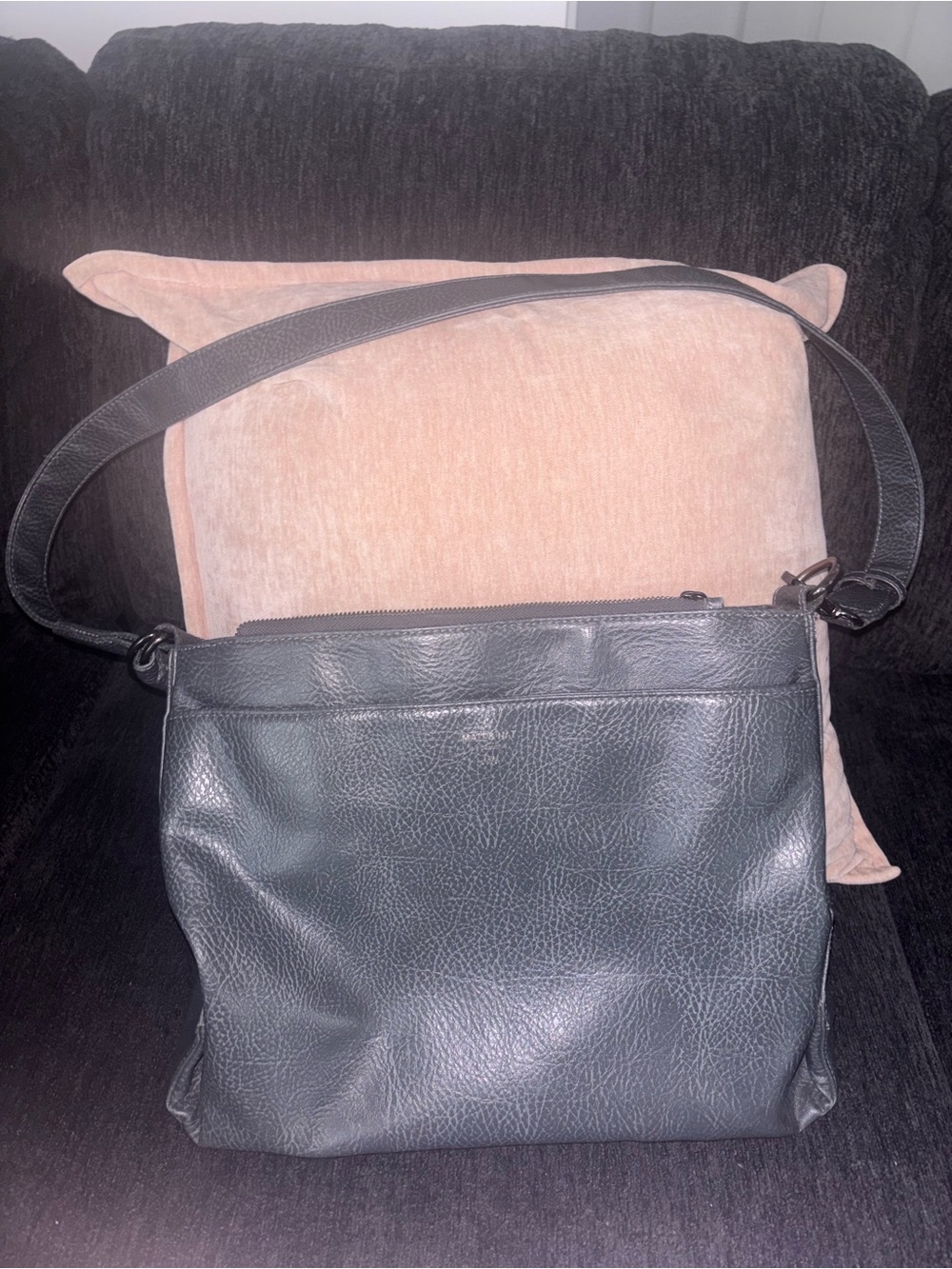 Matt & Nat grey Pebbled Faux-Leather Shoulder Crossbody